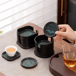 MAOMEI STORE Chống bỏng Bộ lót ly vải Phong cách Trung Quốc Nhanh khô Tấm cách nhiệt Bền bỉ Thanh lịch Giá đỡ tách trà Lễ trà