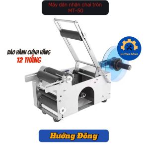 máy dán nhãn có in date máy dán nhãn chai tròn in phun date máy dán nhãn bán tự động MT-50