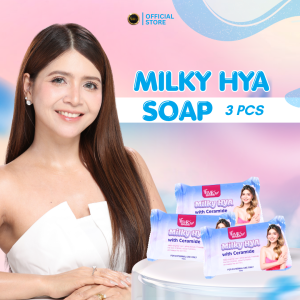 ORIGINAL 3PCS BMRS MILKY HYA WITH CREAMIDE SOAP Increase Skin Moisture Minimize Fine Line & Wrinkles Brighten Skin 70g