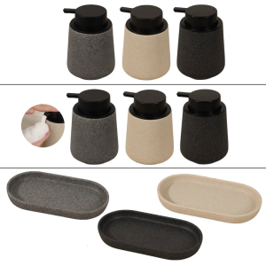 Đá Sa Thạch Kết cấu nhựa lỏng/xịt bọt chai đo lường cho phòng tắm Essential bơm lại trượt bằng chứng hộp đựng kem dưỡng da