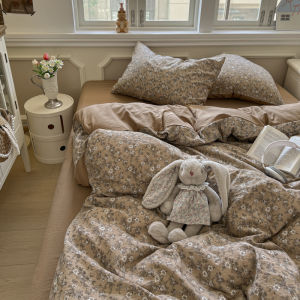 Korea Style Quilt Cover Flower Printed Washed Cotton Duvet Cover Single/Queen/King Comforter Cover