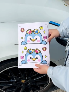 Upgrades Cartoon Vehicle Sticker High Temperature Proof Water Resistant PVC Decal for Exterior Interior Surfaces Use