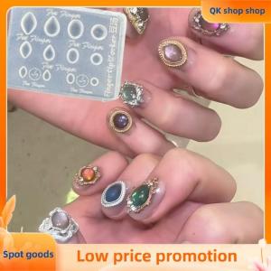 ✨QK shop✨ Gemstone Photo Frame 3D Transparent Nail Art Mold Silicone Carving Template DIY Nail Art Decorations Manicure Design Tools