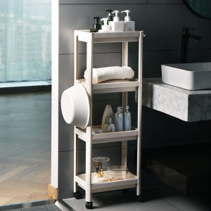 Floor to Floor Shelving Multi-layer Storage Shelf Trolley Kitchen Bedroom Bathroom Mobile Storage Shelf with Wheels