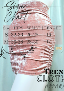 LESLEY SIDE CRUNCH Highwaist Velvet skirt stretchble fabric