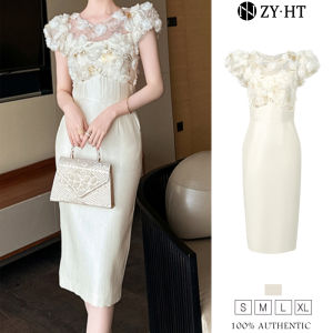 ZYHT EraVogue Váy nữ Váy kem Váy satin Váy không tay Váy công sở Váy Hiso Váy cổ điển Váy công sở Váy dự tiệc Váy dạ hội 21363