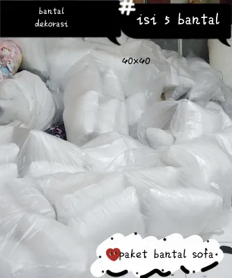 set bantal sofa isi 5pcs polos. bantal sofa silikon murah 40x40