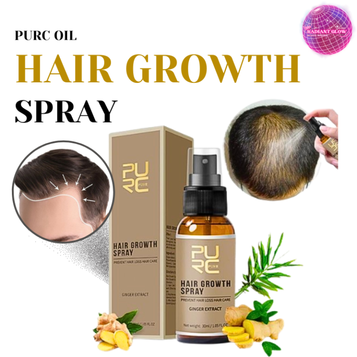 PURC New Hair Growth Spray Fast Grow Hair Oil Hair Loss Treatment ...