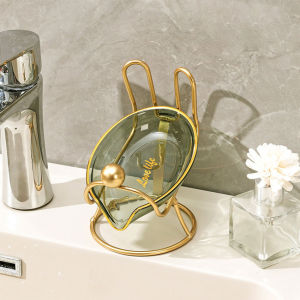 🔥Widely used🔥New Light Luxury Style Creative Soap Box Bathroom Toilet Household Drain Free Perforated Soap Rack soap Dish Tray