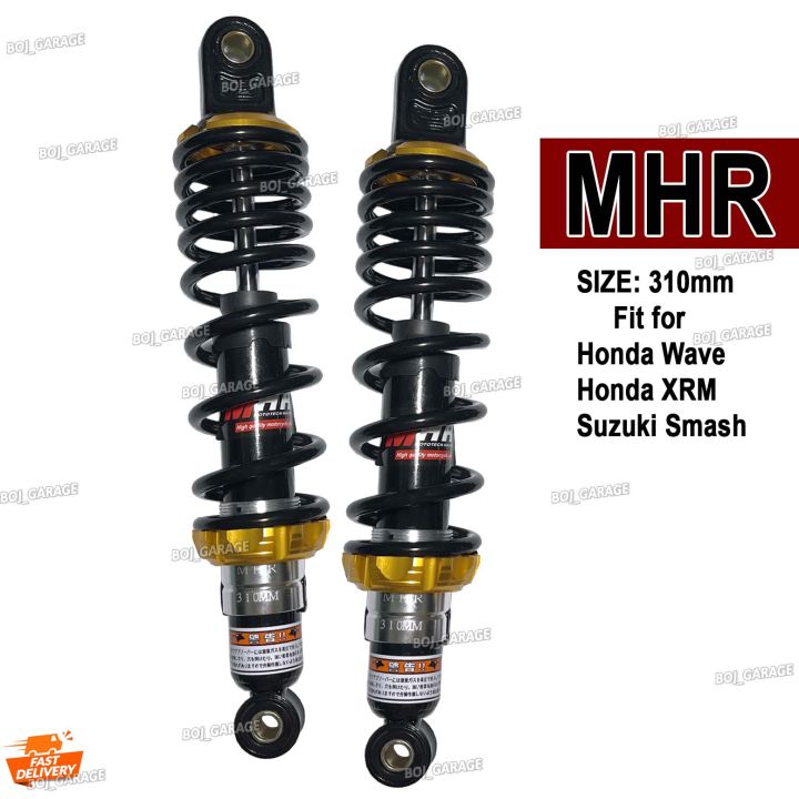 Wave Rear Shock HONDA WAVE XRM SUZUKI SMASH REAR SHOCK ABSORBERS 310MM MHR BRAND BLACK ...