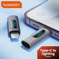 Toocki อะแดปเตอร์แปลง USB เป็นชาร์จไฟโอทีจี PD 20W จอแสดงผลดิจิตอล Snyc ชาร์จอย่างเร็วโอนถ่ายข้อมูล OTG สำหรับหูฟังไอโฟน USB อะแดปเตอร์ C. 