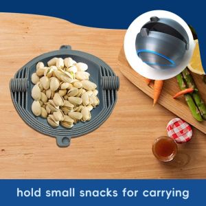 CUNXIN ฝาพับ ที่เก็บขนมทรงกลม ความจุขนาดใหญ่ น่ารัก กล่องเก็บของพับได้ สร้างสรรค์ พลาสติก กล่องเก็บของต่างๆ สำหรับบ้าน