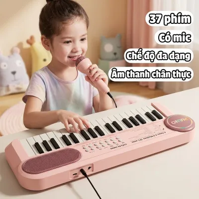 đàn piano điện tử 37 phím keyboard trẻ em micro loa nhạc cụ học tập quà sinh nhật phát triển tư duy pin