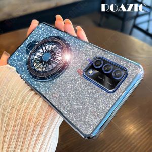 Roazic Ốp cho Oppo A74 4G/A95 4G Mạ sang trọng màu gradient Long Lanh Chống Sốc bảo vệ chống rơi với con quay hồi chuyển Chủ lưng mềm Bìa Ds06