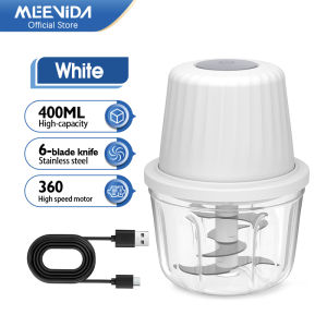 FYBEE 400ml Food Processor Electric Garlic Masher Vegetable Chili Meat Garlic Chopper Press Garlic Crusher Garlic Press Kitchen Gadgets