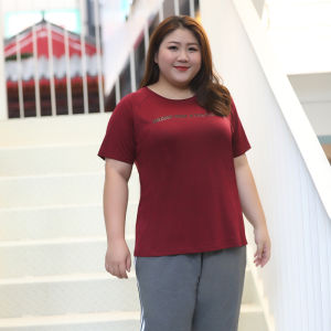 7XL 115KG Plus Fat Plus Size Sports T-Shirt Quick-Drying Top Fat Women Summer New Fashion Sports Clothes