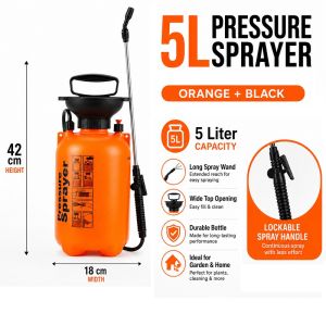CHUANGCHAO 2L/5L Hand Pressure Pump Sprayer Garden Spray Bottle with Brass Nozzle Gardening Watering Tool