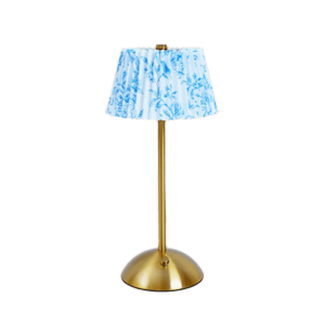 GJURD Metal Base Pleated Desk Lamp Pastoral Style Fabric Shade Bedside Ambient Light Portable Wireless Touch Bedside Lamp Living Room