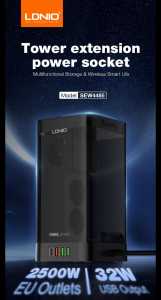 Tower Extension Power Socket 2500Watt SEW-4485 LDNIO Storage wireless Smart Charging