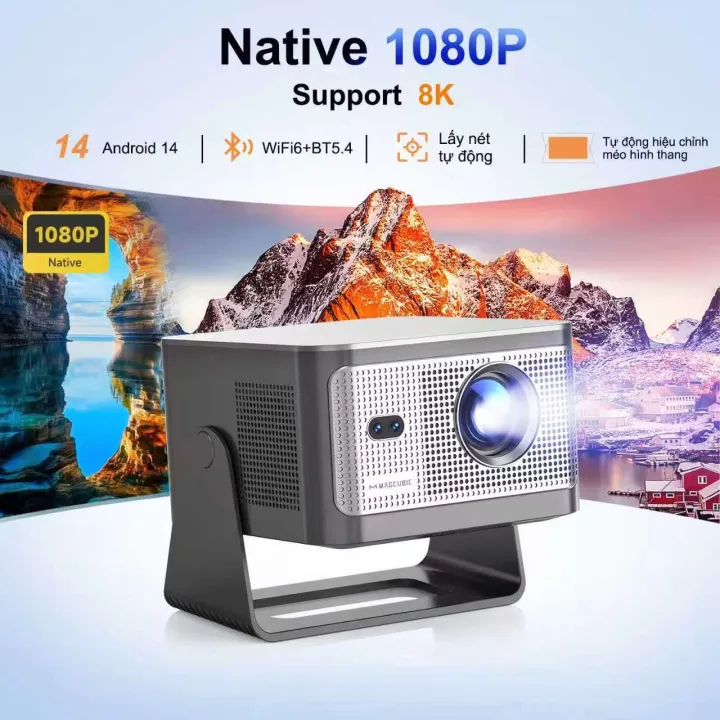 Magcubic HY350Max Smart Portable Projector 4K Android 14 Auto Focus 900 ANSI Native 1080P with Voice remote control Home Cinema