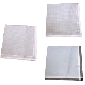 ผ้าเช็ดหน้าผู้ชายผ้าฝ้าย3ชิ้นความทนทานไม่ซีดจาง43X43ซม. เหมาะสำหรับผู้ที่ชื่นชอบรายละเอียดดี