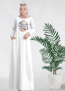 Gamis Kaos Dewasa Terbaru Merah Putih Dres Kaos Katun Combed 24s S M L XL XXL 3XL Dress Hut RI Untuk 17 Agustusan Dirgahayu Kemerdekaan Ootd Casual Jumbo