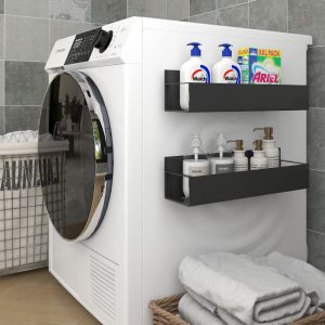 CUNXIN ความจุแบริ่งที่แข็งแกร่ง ชั้นเก็บของแม่เหล็ก ถอดออกได้ การประหยัดพื้นที่ ชั้นเก็บของแบบแขวนด้านข้าง ทนทานต่อการใช้งาน Punch-Free ชั้นวางเครื่องเทศ ห้องครัวในครัวเรือน