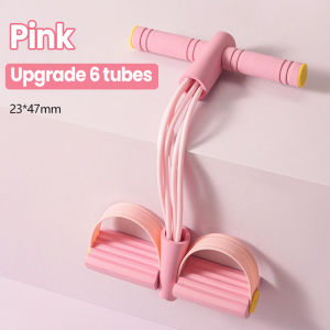 Yoga 6 Tubes Elastic Band Sit Up Foot Pedal Pull Rope Training Tension Rope String Exercise Body Fitness