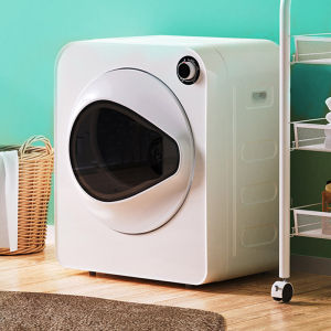 เครื่องอบผ้าแห้งเร็วในครัวเรือน เครื่องอบฆ่าเชื้อแบบดรัม ความจุขนาดใหญ่ 4KG หยุดอัตโนมัติเมื่อเสื้อผ้าแห้ง ต่อต้านริ้วรอย ไม่รีด ฆ่าเชื้อและฆ่าเชื้อ