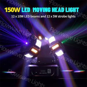 Flowwave ไฟดิสโก้เลเซอร์ 150W หัวขยับได้ 3 หัว เสียงควบคุม พร้อมเอฟเฟกต์ลูกบอลดิสโก้ ไฟเต้นตามจังหวะดนตรี เหมาะสำหรับตกแต่งห้อง ปาร์ตี้ส่วนตัว คาราโอเกะ สร้างบรรยากาศเหมือนอยู่คลับ