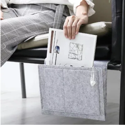 Felt Bedside Storage Organizer Anti-slip Bedside Bag Bed Sofa Side Hanging Couch Storage Remote Control older Pockets