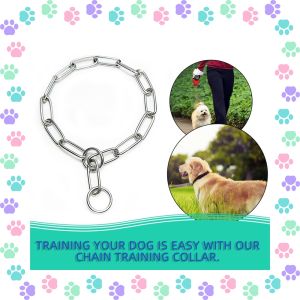 【Whisker Wonders】 Whisker Heavy Metal Solid Stainless Steel Dog Choke Chain Collar Pet Necklace 33 Rings