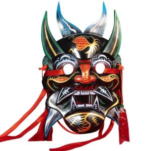 Full Face Mask Masquerade Mask Party Mask Cosplay Mask Hand Painted Nuo Operas Mask for Temple Halloween Christmas Party
