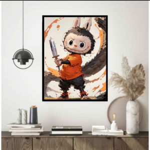 Tranh Labubu Tráng Gương Treo Tường Trang Trí Phòng Khách Decor quán cafe game spa phòng ngủ...