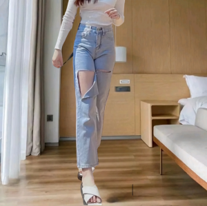 CELANA KULOT HIGHWAIST JEANS SOBEK LOOSE