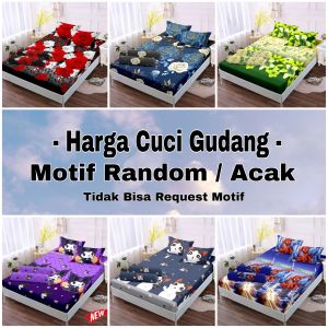 ( TERBARU ) Sprei Premium Bahan Katun Jepang Halus Anti Luntur FULLSET Bantal & Guling Motif Karakter Anak Termurah Ukuran No 1 King 180x200 No 2 Queen 160x200 No 3 Single 120x200