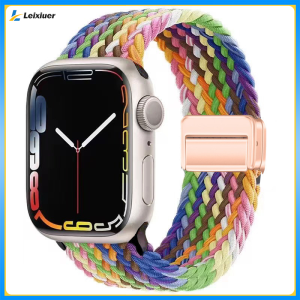 Magnetic Buckle Nylon Strap for Apple Watch Ultra 3/Ultra 2/Ultra 49mm iWatch Series 11 10 9 8 7 6 5 4 SE3 SE2 SE Bands 46mm 45mm 44mm 42mm 41mm 40mm Adjustable Braided Belt Bacelet Band