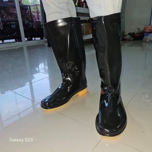 Sepatu Boots Karet 42 Boot Hitam Pria Kerja Safety Proyek Bot Panjang MAT|MK038