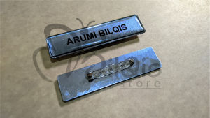 PAPAN NAMA SILVER PENITIK/NAMA DADA/NAME TAG/PIN/PAPAN NAMA RESIN/NAMETAG STANLES