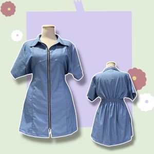 ES1061 ชุดเดรสยีนส์ #สาวอวบ ใส่งาน สวย น่ารัก แพทเทิร์น