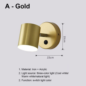 Nordic LED wall lamp with switch sconces lights indoor lighting home decor bedroom living room bedside kitchen decoration study