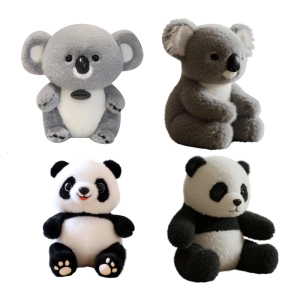 Plush Doll Cartoon Koala Panda Animal Toy Safe Nursery Decors Collctible Ornament Gift For Children Bedroom Decoration