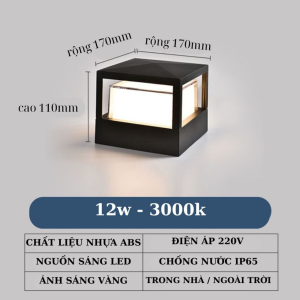 Đèn trụ cổng tường treo gắn hắt trang trí sân vườn lối đi chống nước ngoài trời ip65 220v