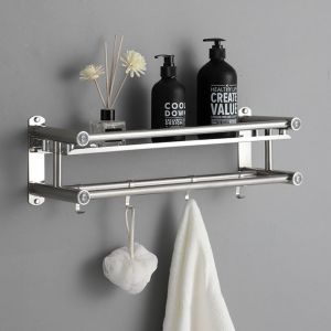 Rak Gantung SS (STAINLESS STEEL) 2 TINGKAT Rak Kamar Mandi Dinding/Rak Bumbu Dapur Multifungsi