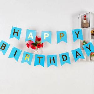 🎉 Happy Birthday Party Flags Banner Birthday Decoration 12*15cm With String 🎉