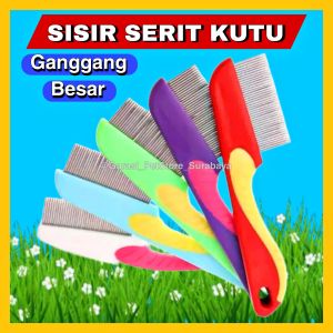 GPSS- Sisir Serit Kutu Kucing Anjing Kelinci Ganggang Besar Sisir Serit Kutu Besi Logam Sisir Rambut