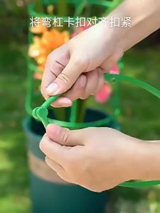 30/60/90pcs Adjustable 5/10/15 Tier Plastic Plant Support Rings - Stackable Green Plaid Design Lightweight Durable & Easy to