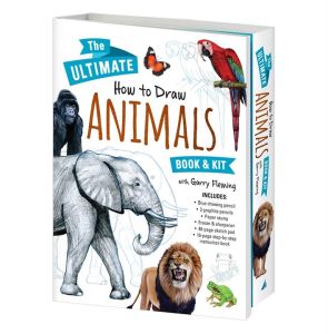 How to Draw Animals Book & Kit Gift Box For Kids With Stationery Sketch Pad & Guide