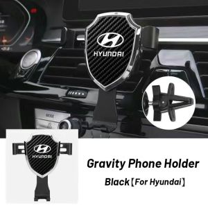 High Quality Car Phone Holder Car Cellphone Holder Car Air Vent Mount Stand No Magnetic Mobile Holder Gravity Bracket for Hyundai Starex Accent Tucson Eon Elantra Santa Fe i10 H 100 Sonata Getz Veloster Genesis Grandeur Matrix H-1