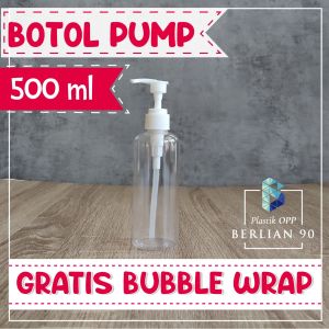 (49 PCS) BOTOL 500ML TUTUP PUMP PLASTIK PET BERKUALITAS / BOTOL ISI ULANG LOTION BOTOL SABUN CAIR